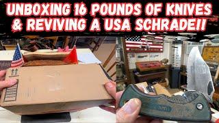 Unboxing 16 Pounds of Knives & Reviving a Classic Schrade Knife!