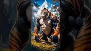 Bike-Cow and Tiger-Gorilla Hybrids in a Mystical Alpine Forest | Unique Fantasy Art #hybrids