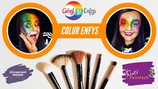 Tiwtorial Coluro Wyneb Enfys/Rainbow Face Makeup Tutorial