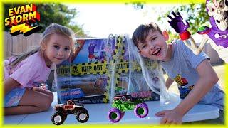 Halloween Fun: Monster Trucks VS Mr Grim Toy Playset