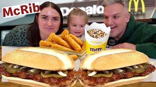 Brits Try [McRib] & NEW ITEMS from Mcdonald's for the first time #mcrib #review