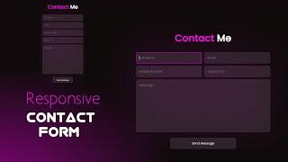 Responsive Contact Form using HTML & CSS