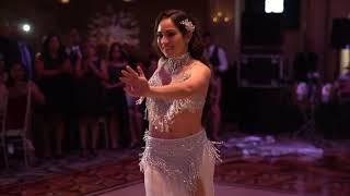 Bride Performs Belly Dance for Groom in Front of Wedding Guests.