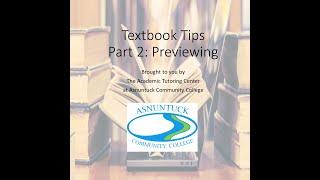 Textbook Tips: Part 2 Previewing