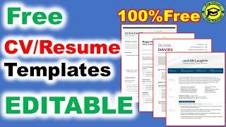 Free CV Template Downloads! MS Word & Google Docs | Resume