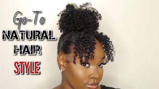 Cute and Easy GO-TO Natural Hair Style | 4a, 4b Medium Length Hair