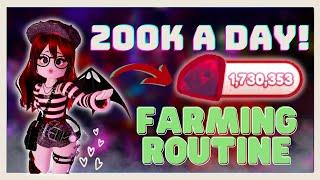 200K DIAMONDS PER DAY | My Farming Routine | NEW SCHOOL  ROYALE HIGH