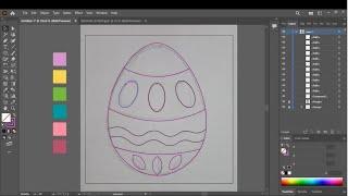 How to draw an Easter egg in Adobe Illustrator / Как нарисовать пасхальное яйцо в Adobe Illustrator