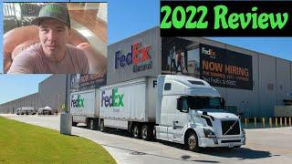 2022 Review: FedEx ground line haul team semi truck driving