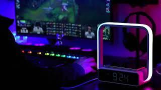 RGB светильник + беспроводная зарядка + будильник + часы