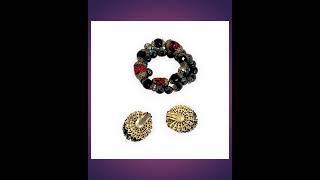 Dazzling Vintage HOBE Art Glass - Rhinestone Rondels -Faceted Glass Beads - Wrap Bracelet & Earri...