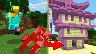 MINECRAFT pero LOS MOBS que ELIMINO GENERAN ESTRUCTURAS ALEATORIAS