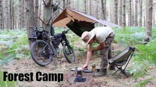 Mini Bikepacking Adventure.  Hammock Camp in the Pine Forest.  Boerewors Sausage. Cast Iron Skillet.