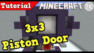 How to Build a Extremely Fast 3x3 Piston Door! Minecraft Redstone