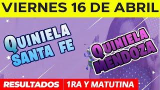 Quinielas Primera y matutina de Santa Fe y Mendoza Viernes 16 de Abril