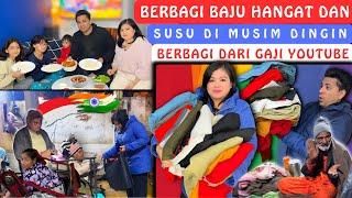 Berbagi Baju Hangat Dan Susu Di Musim Dingin‼️Berbagi Gaji Dari Youtube‼️Tinggal Di India