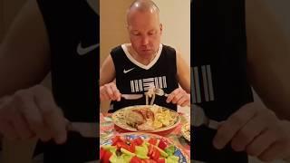 Silent Eating ASMR | No Talking Oven-Baked Chicken, Potatoes, Salad, and Fruit Dinner After Work