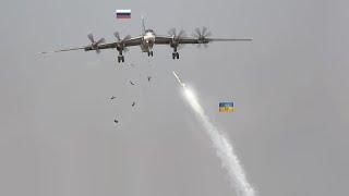 Scary moment! All crew killed after Russian Tu-95 was shot down by Ukrainian surface-to-air missile.