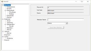 Learn C# and Service-based Database Windows Forms Treeview tutorial 2