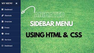 Sidebar Toggle Menu using HTML & CSS step by step 