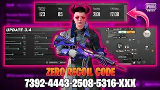 3.4 UPDATE  Best Zero Recoil Sensitivity CODE + Control settings for Pubg Mobile/BGMI in 2024