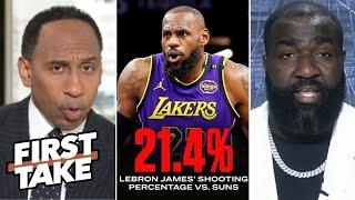 FIRST TAKE | LeBron “Ran Out of Gas” - Stephen A on Lakers losing to Suns, LA at 3-1 under JJ Redick