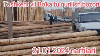 Toshkent vil Bo'ka tumani qurilish bozor 21.01.2024 narhlari