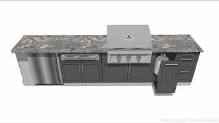 Outdoor Kitchen 3D Model by CADdetails.com