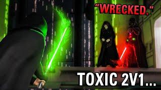 TOXIC PLAYER RUNS IN FEAR AFTER LOSING A 2V1 IN BATTLEFRONT 2! (Battlefront 2)