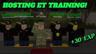 Hosting ET training in roblox first time.