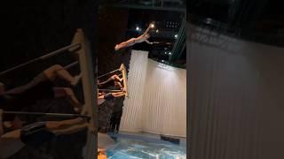 WONDERFUL FLYING DIVE : DUB BARANI   IG @ nathanael.rousset #acrobatics #diving #circus #nice #swing