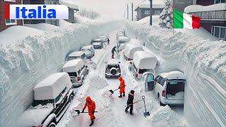 Massive Snowstorm Paralyzes Abruzzo, Italy ! Homes and Cars Buried in Campo di Giove