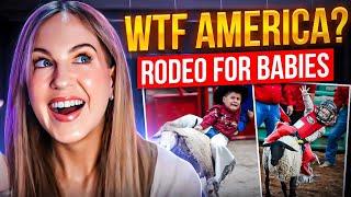 Irish Girl Reacts to Americas Weird Hobby- Mutton Bustin' for the First Time