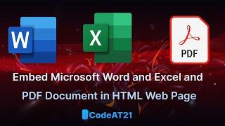 Embed Microsoft Word and Excel and PDF Document in HTML Web Page