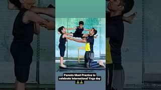 Trio Acro Yoga #fatherson #yoga #partneryoga #acroyoga