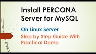 Install Percona MySQL and xtrabackup on Linux