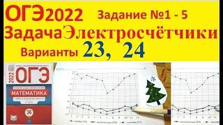 ОГЭ 2022 Задача про счетчики Вариант 23, 24 Задание № 1 - 5 Математика Электросчетчики Тесты Ященко