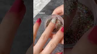 Simply Add A Mixed Glittering Touch On Your Vibrant Red Nails 