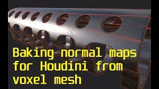 Using voxelization in Houdini to bake out normal maps in Houdini tutorial