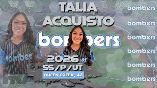 2026 Talia Acquisto Short Stop & Pitcher/UT, Softball Recruiting Skills Video