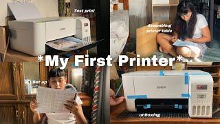 Just bought my *First Printer* Epson EcoTank L3256 | Unboxing + Set Up + Test Print (Aesthetic Vlog)