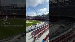 Beautiful Sunny Day at Outfield of Spotify Camp Nou Football Stadium in Barcelona Catalunya Spain