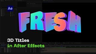 How to make 3D TEXT in Adobe After Effects [No Plugins]