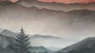 Adrienne Harvey McCoy's Original Pastel "Mountains Under a Red Sky"