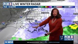 Still a couple of more hours of the historic snowfall in New Orleans