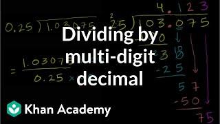 Dividing by a multi-digit decimal | Decimals | Pre-Algebra | Khan Academy