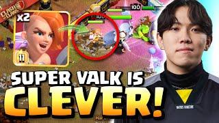 KLAUS attempts new SUPER VALK + HEAL SPELL attack vs TRIBE GAMING! Clash of Clans