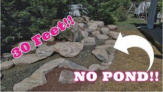 PONDLESS Stream & Waterfall (small backyard  w/ stream fountain)