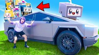 WE FILLED A *TESLA CYBERTRUCK* WITH LANKYBOX MERCH?! (100% REAL)