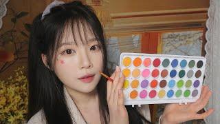 ASMR(Sub)  Face painting for the Spring Flower Festival / sleepy video